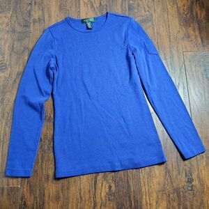 Lauren Ralph Lauren petite‎ Royal blue Long Sleeve shirt sz XS